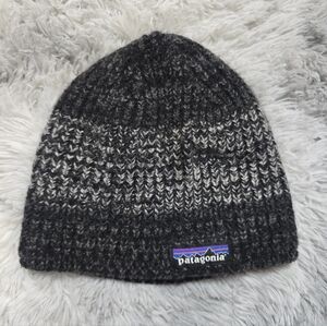 Patagonia Speedway Black and Gray Knit Beanie